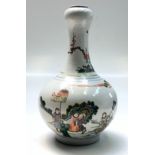 A Chinese famille verte porcelain vase, 20th century, with kangxi six character mark, height 27cm.