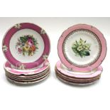 A set of five Victorian dessert plates,
