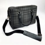 A Burberry Hambleton attache briefcase/laptop bag, the charcoal black body with internal zip pocket,