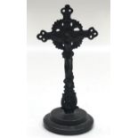 A pewter crucifix, early 20th century, height 17.8cm.