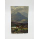 Edgar Longstaffe, 'Near Tyndrum', cattle in a highland setting, monogrammed, oil on panel,