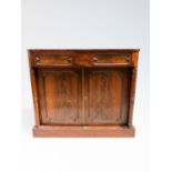 A Victorian mahogany chiffonier, with a pair of panelled doors, height 89cm, width 103cm.