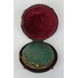 The case of an 18th century pocket watch in gilt copper and green shark skin,