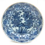 A Dutch Delft blue and white plate, 18th century,