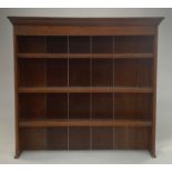 A George III oak dresser rack, with three shelves, height 115cm, width 123cm.