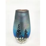 A Norman Stuart Clarke studio glass vase, of tapered form,