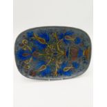 A Quimper pottery dish, by Marjatta Taburet, dated 1951,