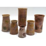 A Lakes Cornish pottery splash glaze vase, impressed mark,
