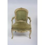 A Louis XV period open armchair.