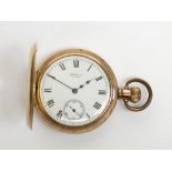 A Waltham gold plated half hunter pocket watch, with keyless movement, no.23289967.