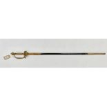 A Morgan and Co gilt brass dress sword, the guard cast with a crown,