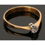 A 22ct gold solitaire diamond ring. Condition report: Total weight 2.2g.