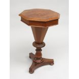 A Victorian inlaid walnut sewing table,
