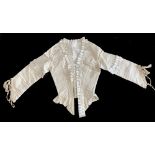 Ivory silk boned bodice, circa 1880.