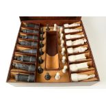 A Wade Caladonian Airways bisque porcelain presentation chess set,