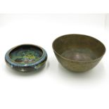 A Chinese cloisonne bowl, circa 1900, four character mark, height 6.