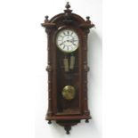 A Vienna regulator walnut cased wall clock, late 19th century,