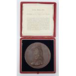 A scarce, large copper 1887 commemorative medal by Wyon after Sir Joseph Edgar Boehm, diameter 77.