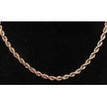 A 9ct gold rope twist chain, 25.1g. Condition report: Length of chain 42cm.