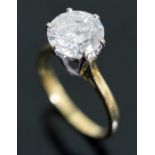 A diamond solitaire ring of approximately 2.65ct spread.
