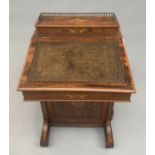 A Victorian inlaid rosewood Davenport,