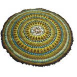 An Axminster Briar Rose pattern circular rug, circa 1970's, 229cm diameter.