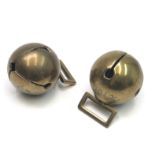 A pair of Victorian brass horse bells, height 5cm.