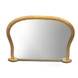 A gilt overmantle wall mirror, height 109cm, width 152cm.