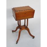 A Regency satinwood work table, height 79cm, width 43cm.