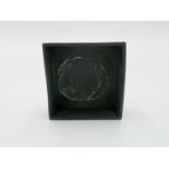 A rare Troika black clay squared dish, 11.5 x 11.5cm, height 4cm.