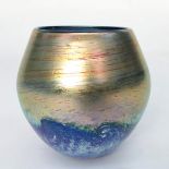 A Norman Stuart Clarke studio glass vase, of ovoid shape,