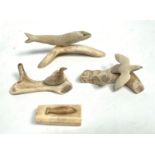 Inuit sculpture, a caribou antler and bone figure of a goose, signed in pencil 'Philip Raymond, Tuk.