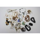 Costume jewellery, mostly beads.