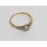 An 18ct gold solitaire diamond ring, the stone of approximately 0.