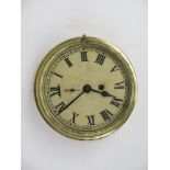 A brass ship's clock, with later painted dial,