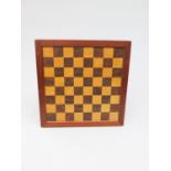 A Jacques rosewood and boxwood chess board, gilt stamped mark, 51cm square.