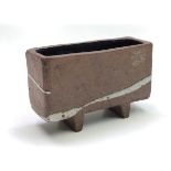 A Janet Leach studio pottery flower trough, of rectangular slab form,