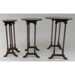 A mahogany nest of tables, each with a circular top, height of largest 67.5cm.