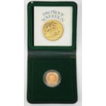 Gold proof sovereign 1980. Royal Mint Folder.