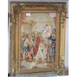 A Berlin woolwork picture depicting a biblical scene, 52 x 42cm, gilt framed.