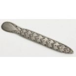 An engraved Scottish silver ruler/letter opener, Glasgow 1895,