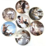 A set of seven Coalport limited edition coloured plates 'The Newlyn Artists', diameter 19cm.