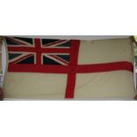 A white ensign, removed from HMS Chitral, circa 1946 by Chief Petty Officer G Sowden R.N.