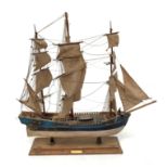 A model of HMS Bounty, modern, overall length 60cm.