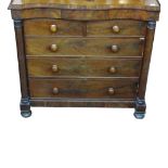 A Victorian mahogany serpentine chest of drawers,