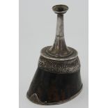 A rare Victorian hunt cigar lighter in the form of a silver and tortoiseshell hoof,