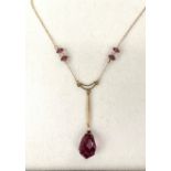 A 9ct gold and amethyst necklace.