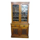 A late Victorian walnut bookcase,