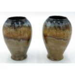 A pair of Art Deco pottery vases, probably continental, circa 1920,