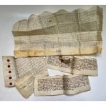 Five early legal documents, one dated 1595.